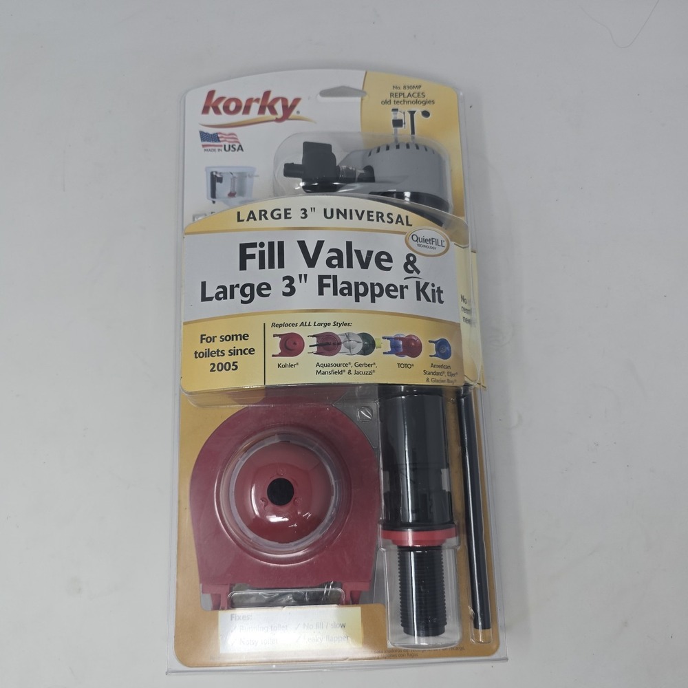 Korky 830MP QuietFill Platinum Complete Flush Valve & Flapper Repair Kit